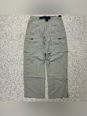 Eastern Mountain Sports Convertible Tan Pants Hiking Outdoor Belted Sz36x32